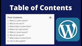 How to add Table of Contents in WordPress Blog Post | Easy Table of Contents