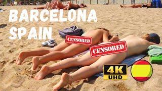  Barcelona - Spain · 4K · Barceloneta Hot Summer Holidays Beach Life Walk ️️