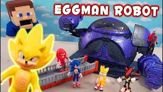 Sonic the Hedgehog 2 Movie Eggman Robotnik Robot PLAYSET Super Sonic ATTACK!! Jakks Toys