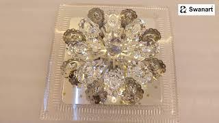 Decorative Crystal Flower LED Light Multicolor Rotation Beautiful Lighting Accent for Home & Events