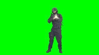 swat dying in green screen