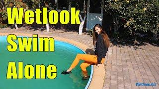 Wetlook girl smile | Wetlook swim alone | Wetlook sweatshirt