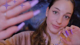 ASMR Gentle Face Touching with Whispered Ear to Ear Affirmations for Anxiety (layered️) LOW LIGHT