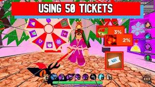 Using 50 Prize Wheel Tickets - World Zero | Roblox