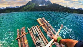 Primitive Raft Build for Survival Fishing in Remote Wilderness