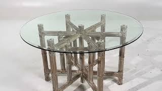 McGuire for Baker Furniture Bamboo and Glass Dining Table