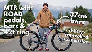 Drop bars at Leadville? 3x Champ Keegan Swenson has 37cm bars on his Highball hardtail