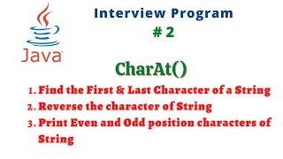 #JavaInterviewProgram - 2 |  Reverse  || Even & Odd || First & Last Characters of a String in Java?