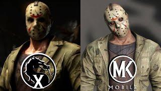 MKX vs MK Mobile - JASON VOORHEES - Every move sets, Brutality & X-Ray side by side comparison.