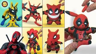 Deadpool x Pokémon Clay Sculptures:   Pikachu , Greninja , Gengar , Lucario , Cubone ｜ Clay Art