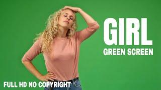 Royalty Free Woman In Green Screen Stock Footage || Green Screen Girl Footage Video No Copyright