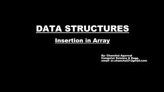 Insertion in Array- C Code- Data Structures