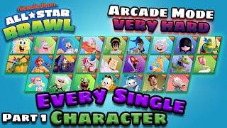 Nickelodeon All-Star Brawl: Arcade Mode with Every Character (Plus DLC) on VERY HARD Part 1