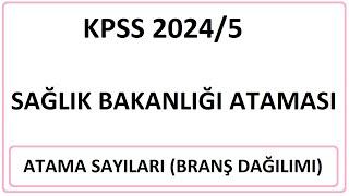 2024/5 SAĞLIK BAKANLIĞI ATAMASI - SAĞLIK ATAMA SAYILARI (27 BİN SAĞLIK ATAMASI BRANŞ DAĞILIMI)