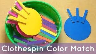 Clothespin Color Match Preschool Learning Activity For Color Recognition and Fine Motor Development