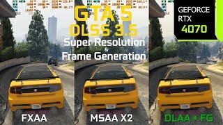 GTA 5 with DLSS 3.5 Frame Generation Mod | RTX 4070 1440p FXAA vs MSAA vs DLAA + Frame Generation