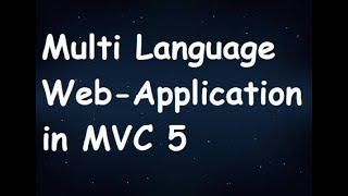 Multi Language Web-Application in MVC 5