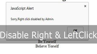 Disable Right Click & Left Click in Webpage[HTML]