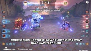 Genshin Impact Exercise Surging Storm : New 5.2 Auto Chess Event Day 1 Gameplay Guide