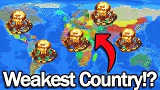 Every 2 Minutes The Weakest Country Gets Nuked! - (WorldBox)