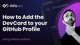 How to add your DevCard to GitHub using Github Actions