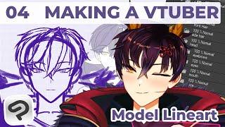 [ DAY 4 ] MAKING A VTUBER! | Model Lineart!