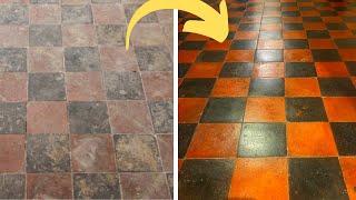 Amazing 100 Year Old Quarry Tile Restoration | How To Clean Quarry Tiles