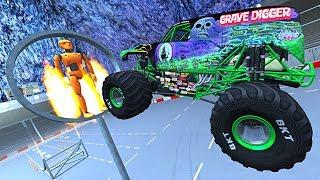 BeamNG.drive - Monster Truck stunts, jumps, crashes, crushing cars, fails #7