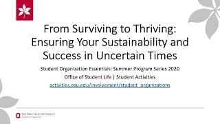 Student Org Essentials: Ensuring Your Sustainability and Success in Uncertain Times