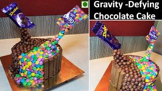 Easy Eggless Anti-Gravity Chocolate Cake Recipe | Candy fall illusion Cake | Chocolate Cake Decorati
