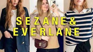 SEZANE Haul & EVERLANE Try-On | Shop With Me in San Francisco Vlog | Capsule Wardrobe Pieces