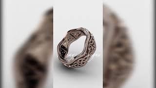 Irish Bridal Ring ,White Gold Triquetra Wedding Band CT750B