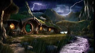 Stormy Night in the Shire* Fall Asleep to Heavy Rain & Thunder- Lord of the Rings/ Hobbit | 10 Hours