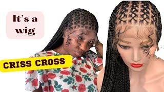 HOW TO; Criss cross Hairstyle/ BRAIDED WIG #crisscross #viral #braidedwigs