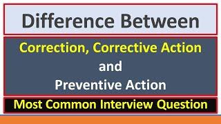 Correction,Corrective Action and Preventive Action|Defined with Pictorial Examples|