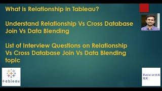 Relationship in Tableau. Difference Between Relationship, CrossDatabase Join & Data Blending