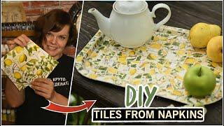 DIY mosaic tray from paper napkins!