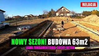 Budowa domu 2021. Jak wykonać fundament, suchy beton. Dom na start bez kredytu 63m2. cz.2