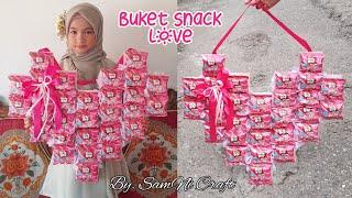 Buket Snack Unik Mudah buat Pemula | Buket Snack Love | SNACK BOUQUET