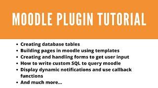 Moodle plugin developer tutorial - Introduction #1