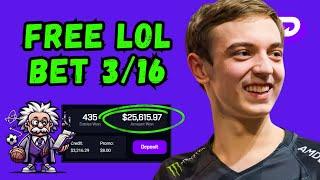 $40 to Win $1000: Correlated League of Legends Bet for 3/16 