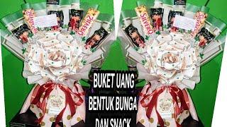 Cara Membuat Buket Uang Bentuk Bunga Dan Snack