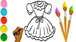 How to Draw a Dress For Children ? Bolalar uchun chiroyli koylak chizish