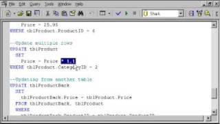 SQL SERVER Tutorial -  T-SQL: Updat a row - Update multiple rows- Update Another Table