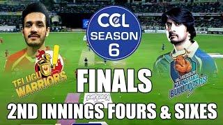 CCL6 Finals- Telugu Warriors VS Karnataka Buldozers || 2nd Innings Fours & Sixes