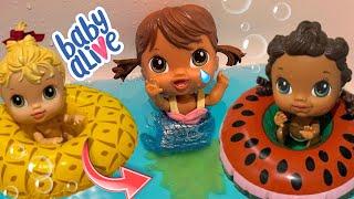 NEW Baby alive crib life dolls swimming in the bath  Autumn has an accident?!