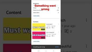 Something went wrong in yt studio 2022 | Something went wrong | Youtube Studio Something went wrong