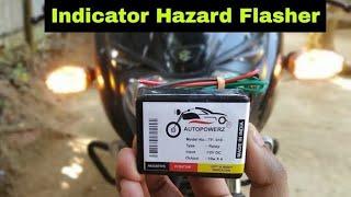 Indicator hazard flasher for any bike | Full installation guide | 16 Patterns