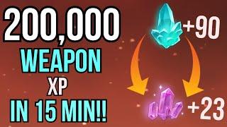 BEST CRYTAL FARMING ROUTE! Get 200,000+ Weapon XP in 15 min! [Genshin impact]