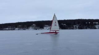 Iceboating Green Lake WI 1/29/17